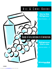 KitchenAid Side Refrigerator Use & Care Manual