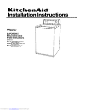 Kitchenaid Washer Installation Instructions
