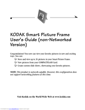 Kodak SMART PICTURE FRAME -   USER  GUIDE  NON NETWORKED VERSION User Manual