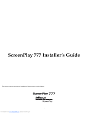 InFocus SP777 Installer's Manual
