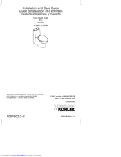 Kohler K-3564 Installation And Care Manual