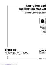 Kohler 3.5CFZ, 4CZ, 5CFZ, 6.5CZ Operating And Installation Manual