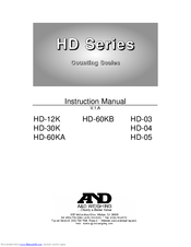 A&D HD-60KB Instruction Manual