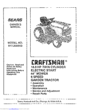 Craftsman 917.255950 Owner's Manual