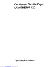 AEG Lavatherm 720 Operating Instructions Manual