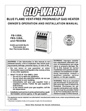 Glo-warm FB-60BA Owner's Manual