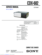 Sony CDX-602 - Compact Disc Changer Service Manual