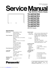 Panasonic TH-50PHD7BS Service Manual