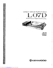 Kenwood L-07D Instruction Manual