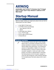 Intel AX965Q Startup Manual