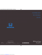 Honda 2013 Accord Coupe EX Technology Reference Manual