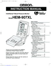 Omron IntelliSense HEM-907XL Instruction Manual