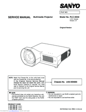 Sanyo PLC-XE40 Service Manual