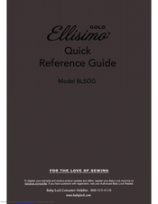 Baby Lock Ellisimo GOLD BLSOG Quick Reference Manual