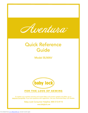Baby Lock Aventura BLMAV Quick Reference Manual
