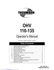 Tecumseh OHV 135 Operator's Manual