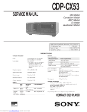 Sony CDP-CX53 - CD Changer Service Manual