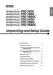 Epson Stylus Pro 9450 Unpacking & Setup Instructions