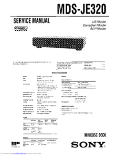 Sony MDS-JE320 Service Manual
