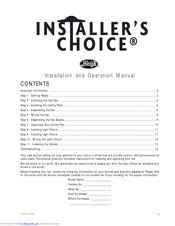 Hunter Installer's Choice Installation And Operation Manual