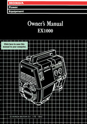 Honda EX1000 Owner's Manual