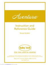 Baby Lock Aventura BLMAV Instruction And Reference Manual