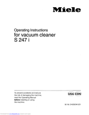 Miele S 247 i Operating Instructions Manual