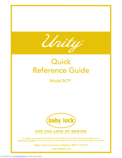 Baby Lock Unity BLTY Quick Reference Manual