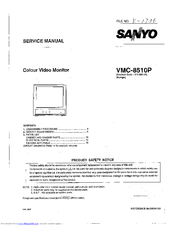Sanyo VMC-8510P Service Manual