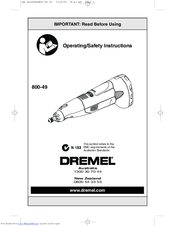 Dremel 800-49 Operating/Safety Instructions Manual