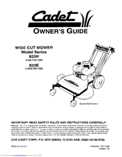 Cadet 833E series Owner's Manual