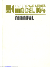 Kef 104 Manual