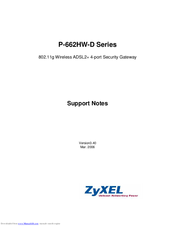ZyXEL Communications P-662HW-D - V3.40 Support Notes