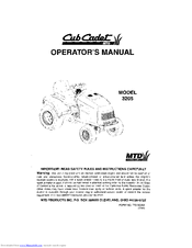 Cub Cadet 3205 Operator's Manual