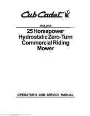 Cub Cadet 3654 Operator's And Service Manual