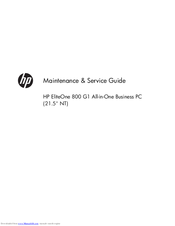 HP EliteOne 800 G1 Maintenance & Service Manual