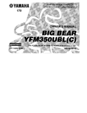 Yamaha Big Bear YFM350UBL Owner's Manual