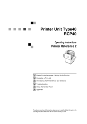 Ricoh RCP40 Operating Instructions Manual