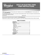 Whirlpool WOS51ES4ES User Instructions
