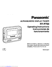 Panasonic RY-P700 Operating Instructions Manual