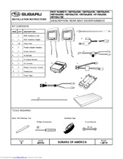 Subaru HA001SAJ600 Installation Instructions Manual