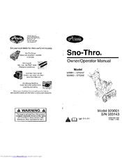 Ariens Sno-Thro 920003 Owner's/Operator's Manual
