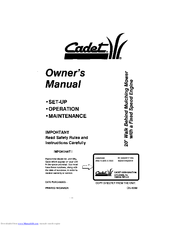 Cadet 106 Owner's Manual