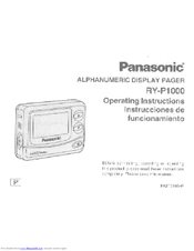 Panasonic RY-P1000 Operating Instructions Manual