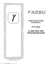 Yaesu FT-224 Instruction Manual