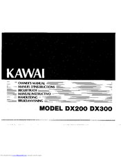 Kawai DX200 Owner's Manual