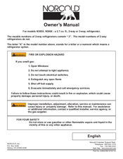 Norcold N305X Owner's Manual