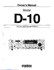 Fostex D-10 Owner's Manual