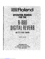 Roland R-880 Operating Manual