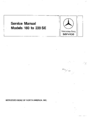 Mercedes-Benz 180Dc Service Manual